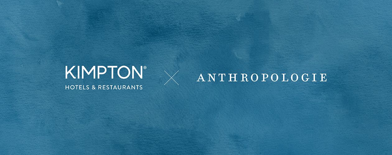 kimpton and anthropologie logos on a green background