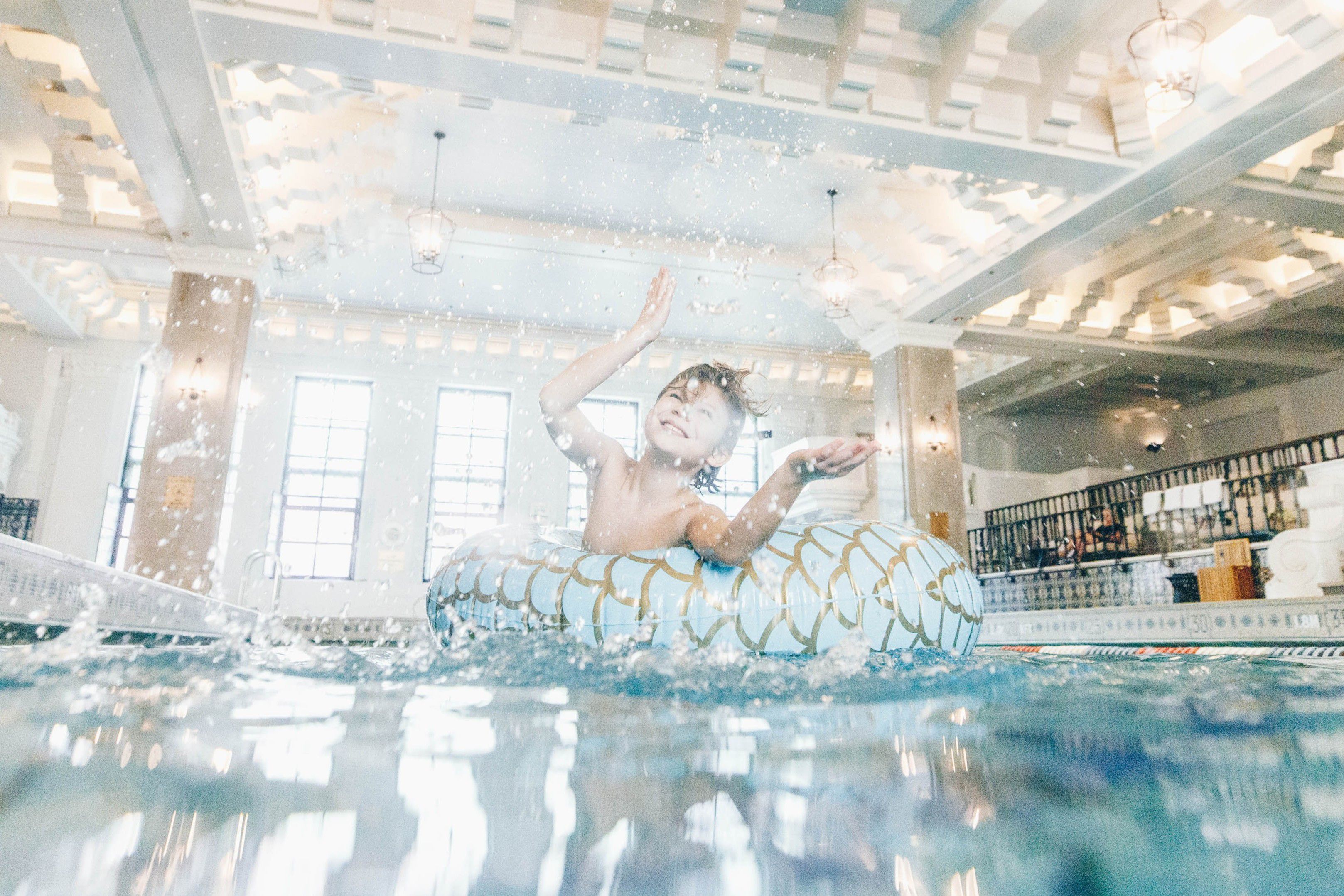 Kid in swimming pool