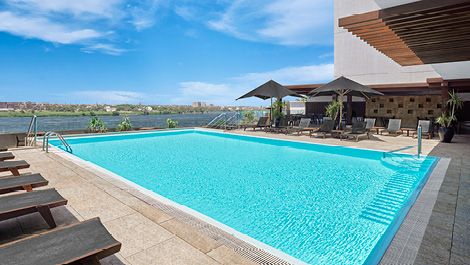 Swimming pool with city views at Holiday Inn Cairo Maadi