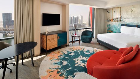 Room with city views at Hotel Indigo Dubai Downtown