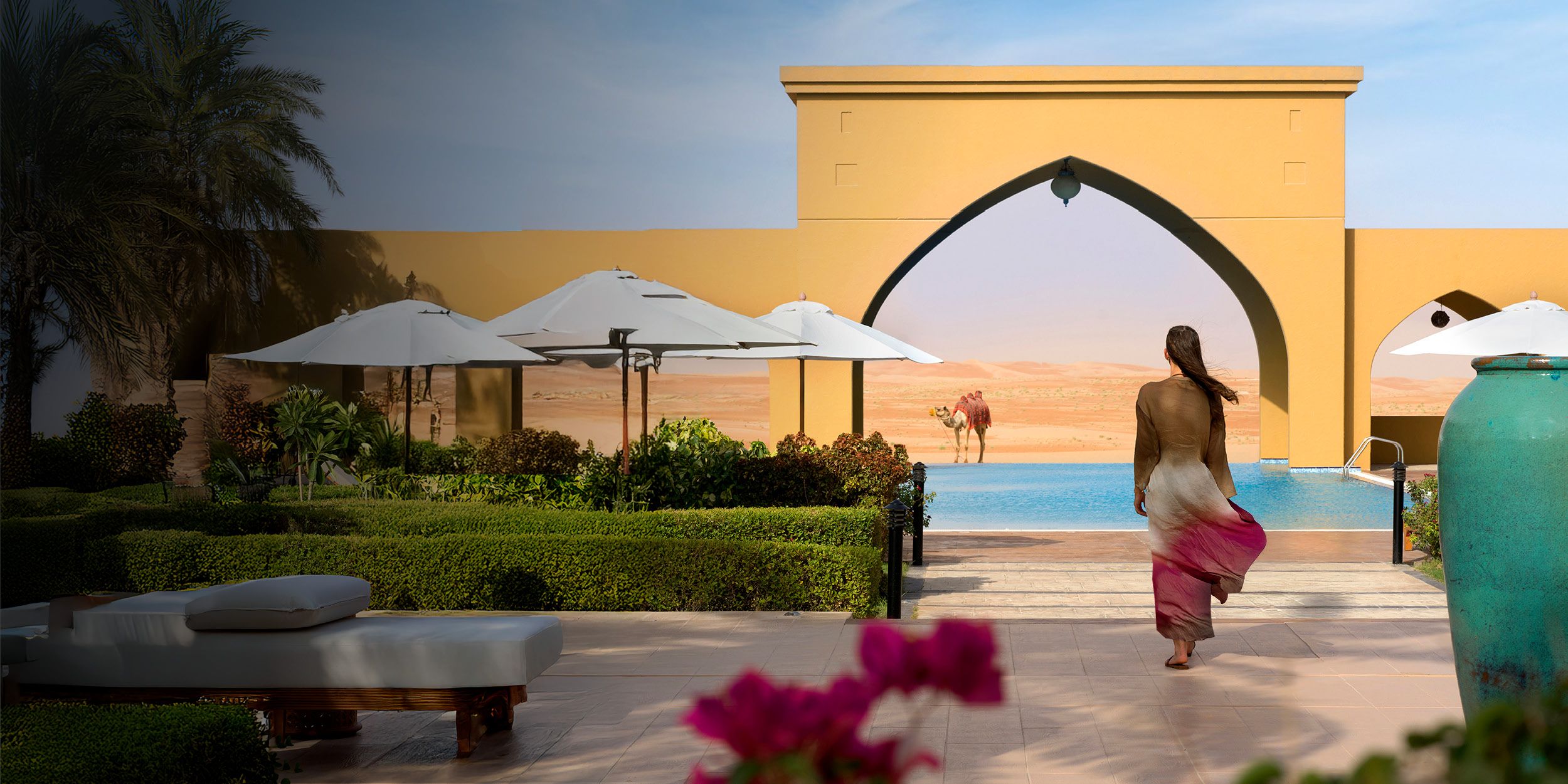 A lady looking out to the dessert 