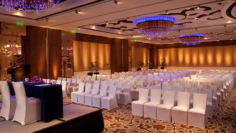 An indoor banquet hall in New Delhi