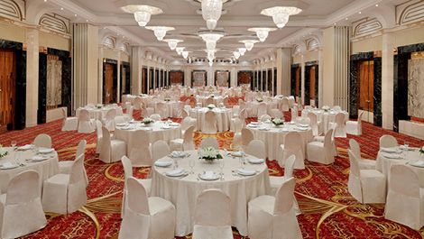 An indoor banquet hall in Jeddah