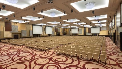 An indoor banquet hall in Riyadh