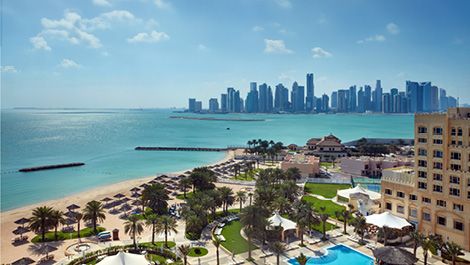 Beach view from InterContinental Doha Beach Resort & Spa