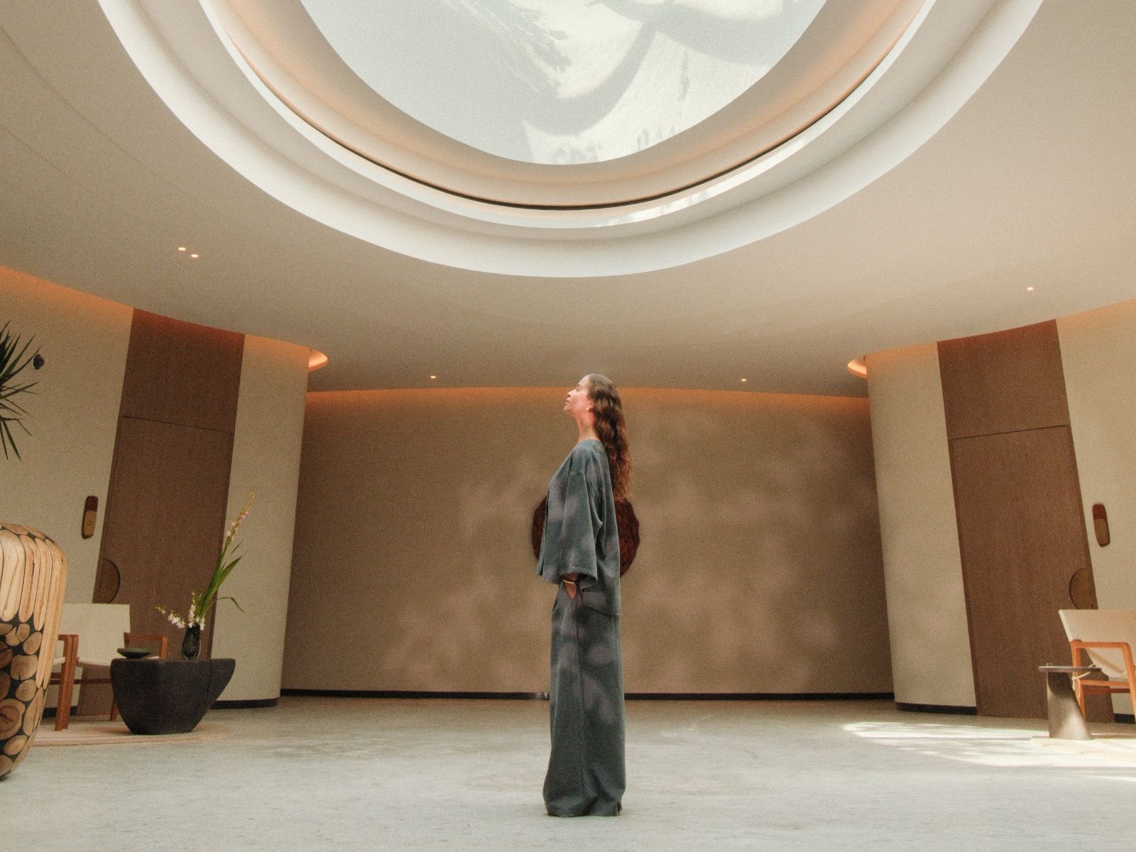 Serene wellness space with natural light