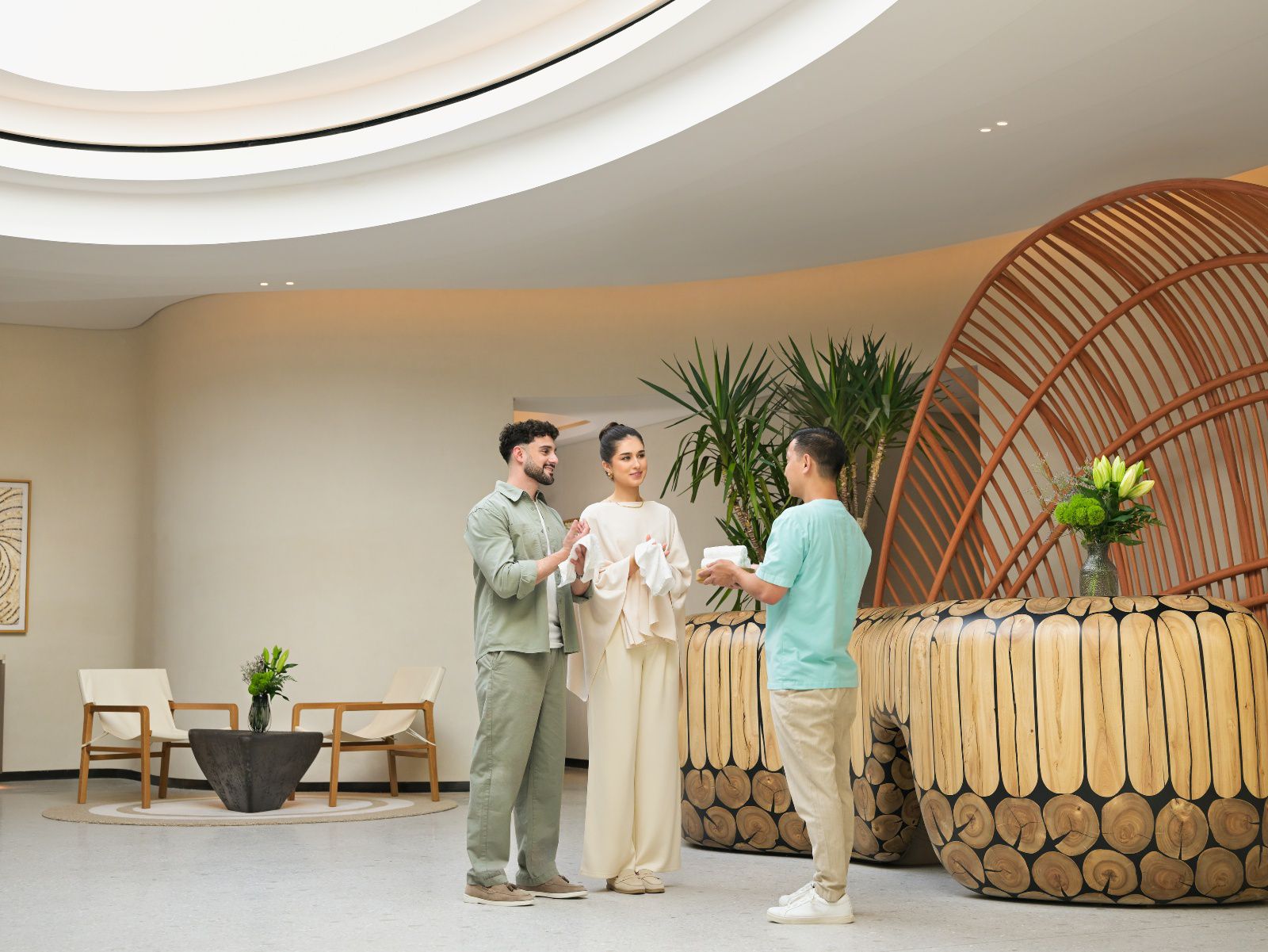 Serene wellness space with natural light