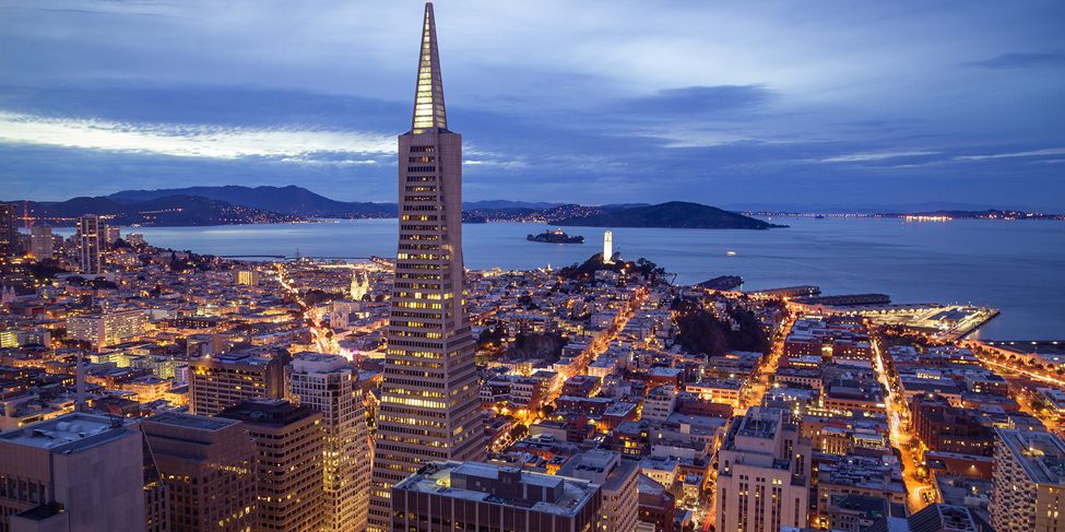 San Francisco Financial District Aerial View