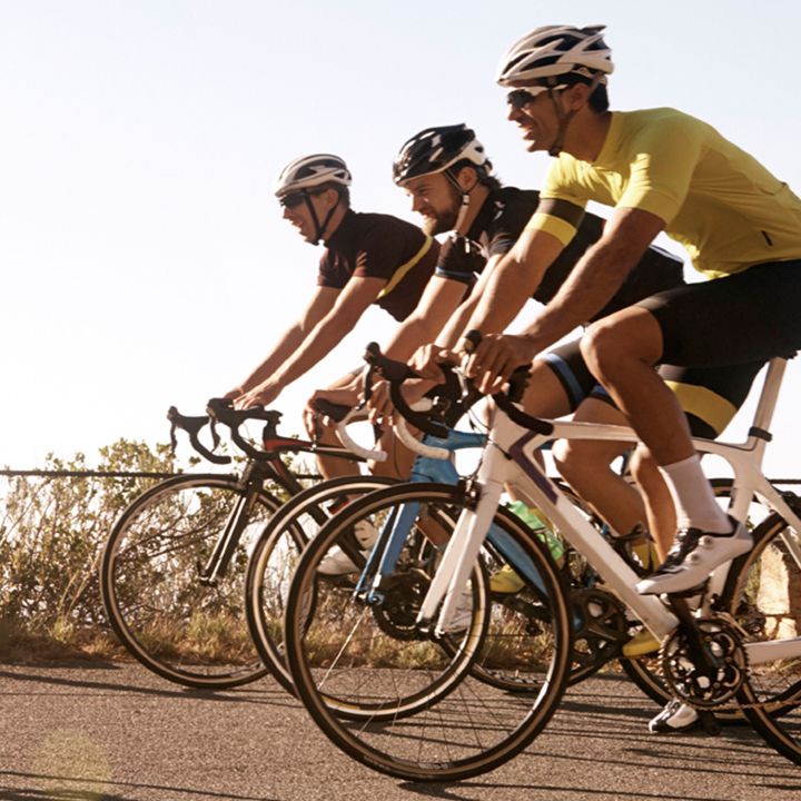 men riding bikes