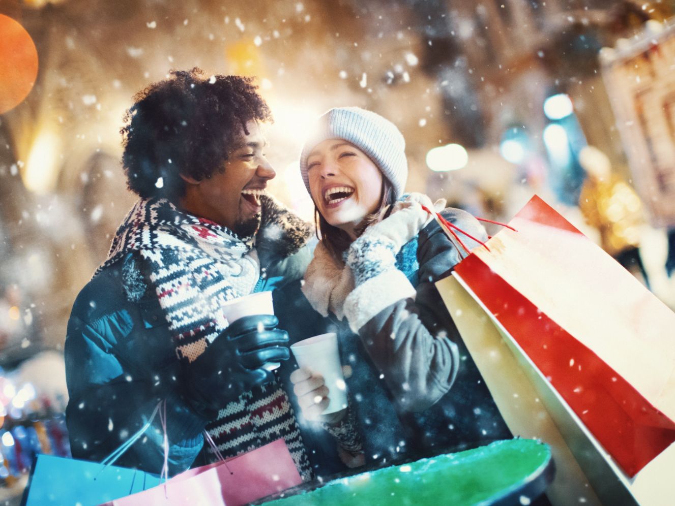 Couple enjoying the holidays together