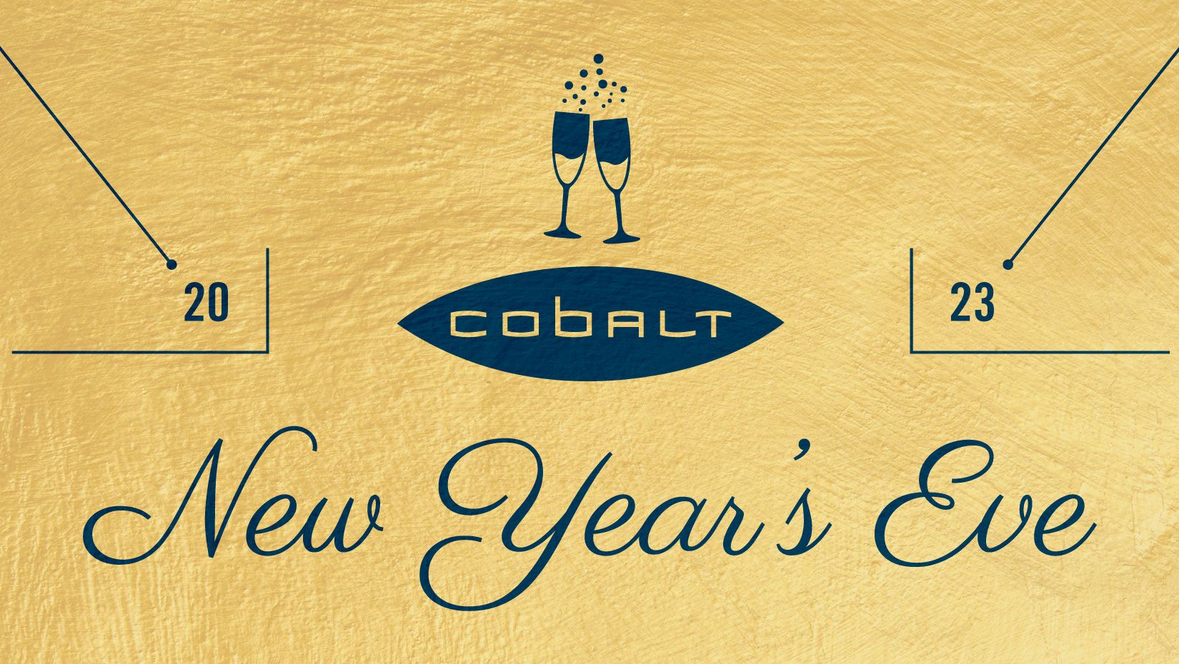 graphic of cobalt logo and new years eve