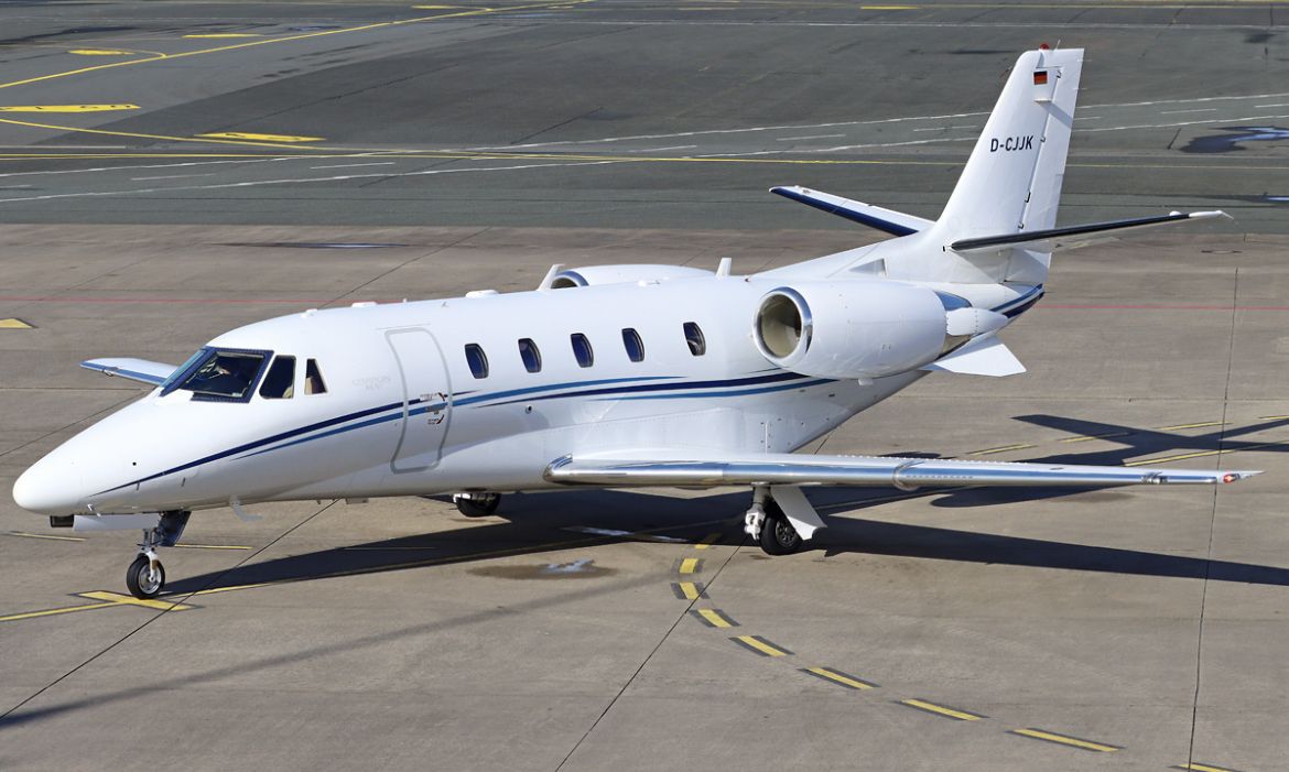 Exterior of private jet
