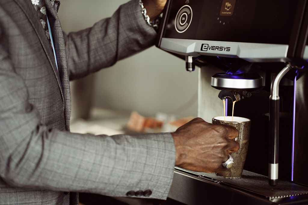 Man making coffee at InterContinental San Francisco Club Lounge