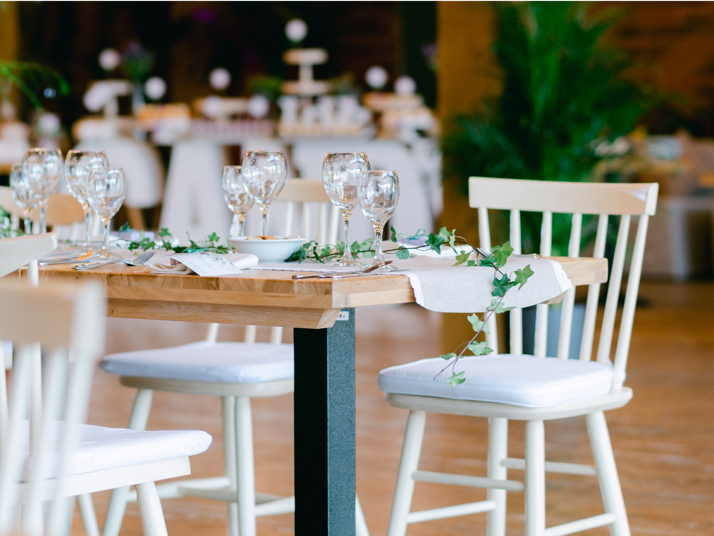 Table set with dishes