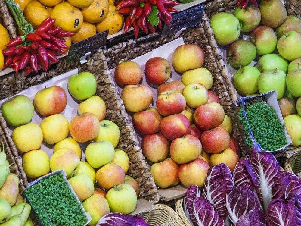 Selection of fruits and vegetables