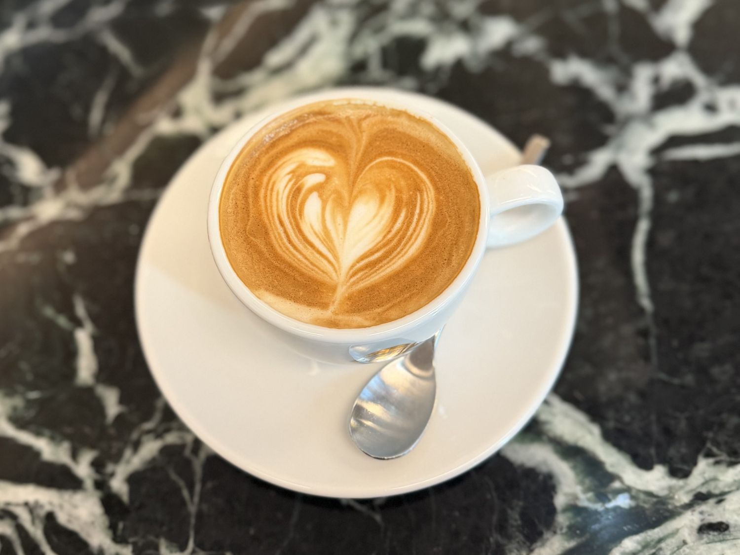 latte with a heart on top