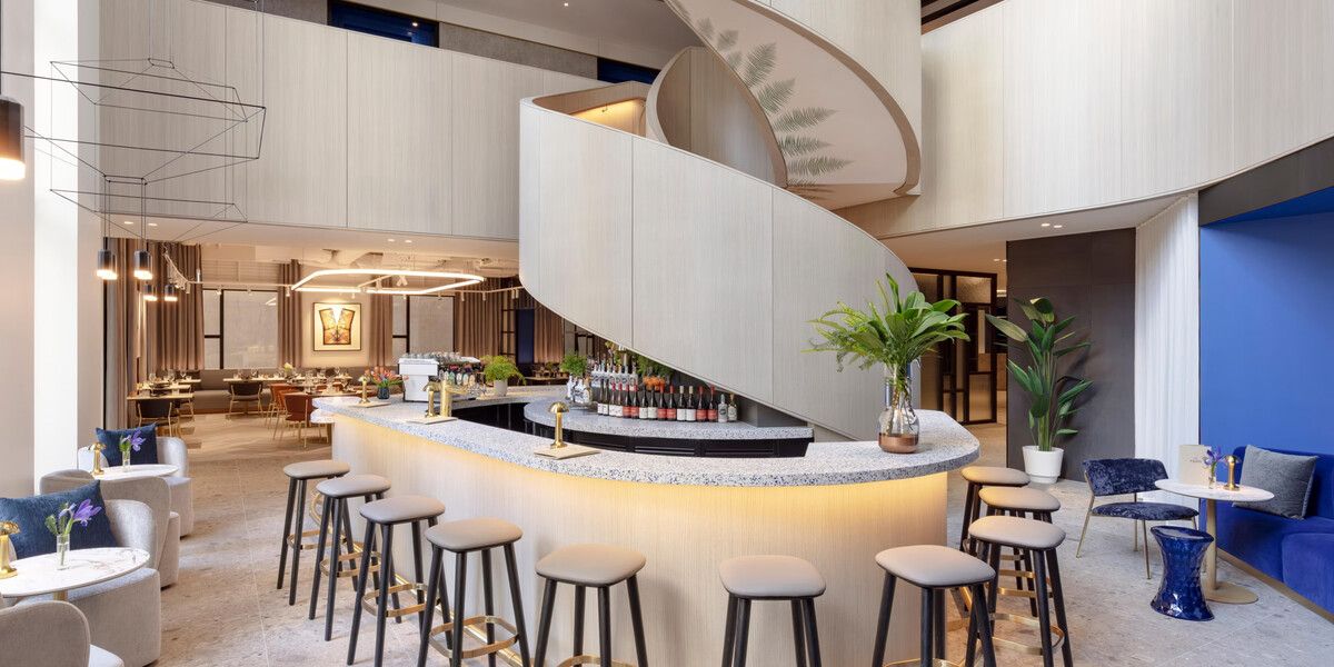 Modern hotel bar with elegant seating
