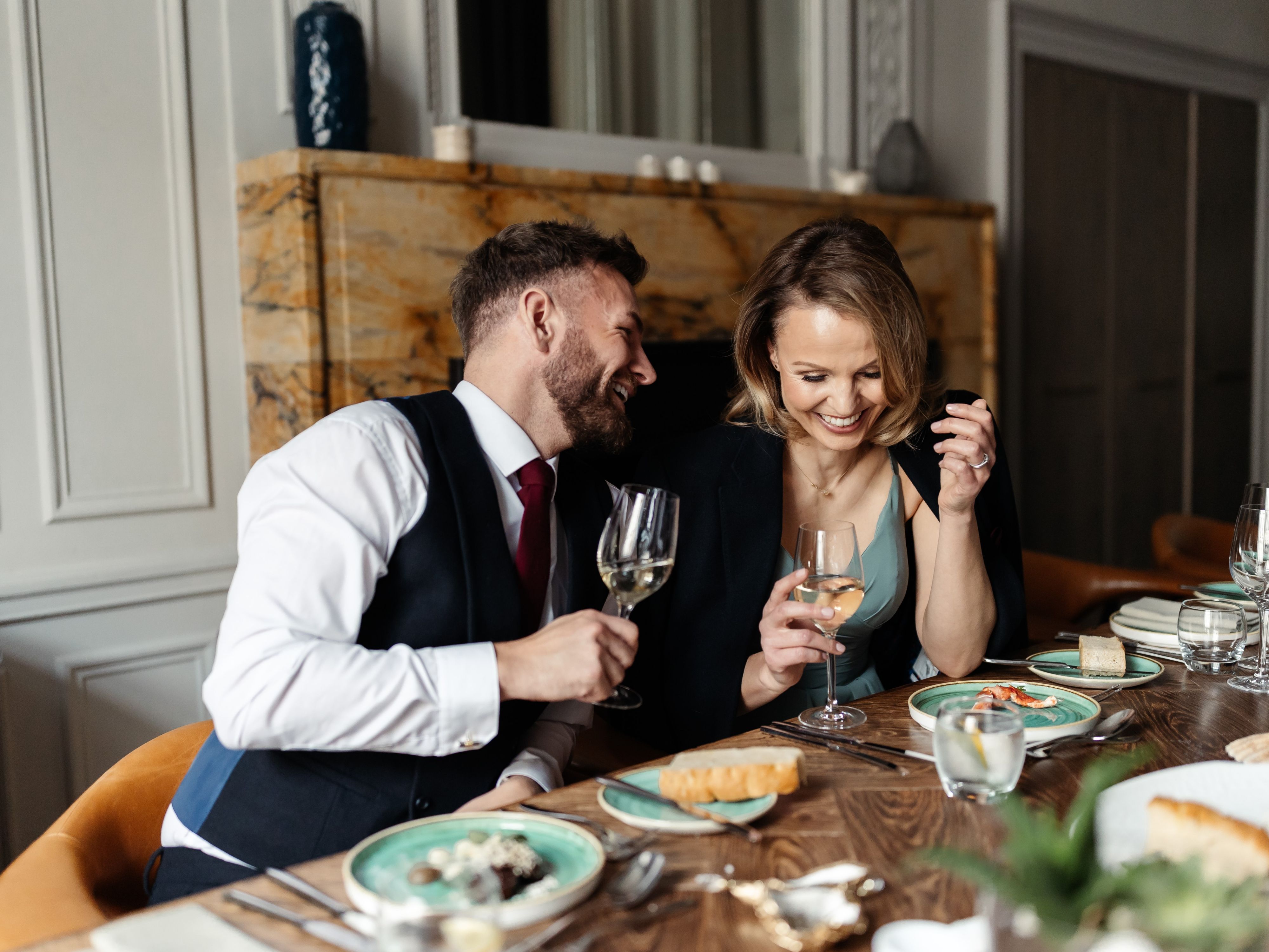 A couple dining