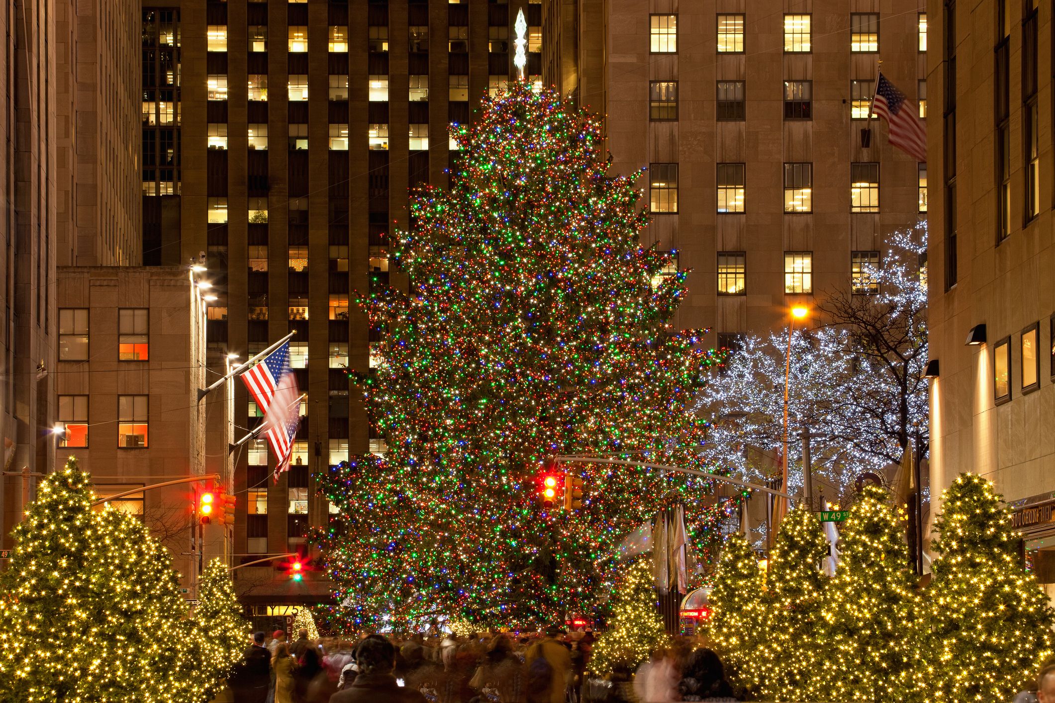 Christmas tree and lights at Rockefeller Center