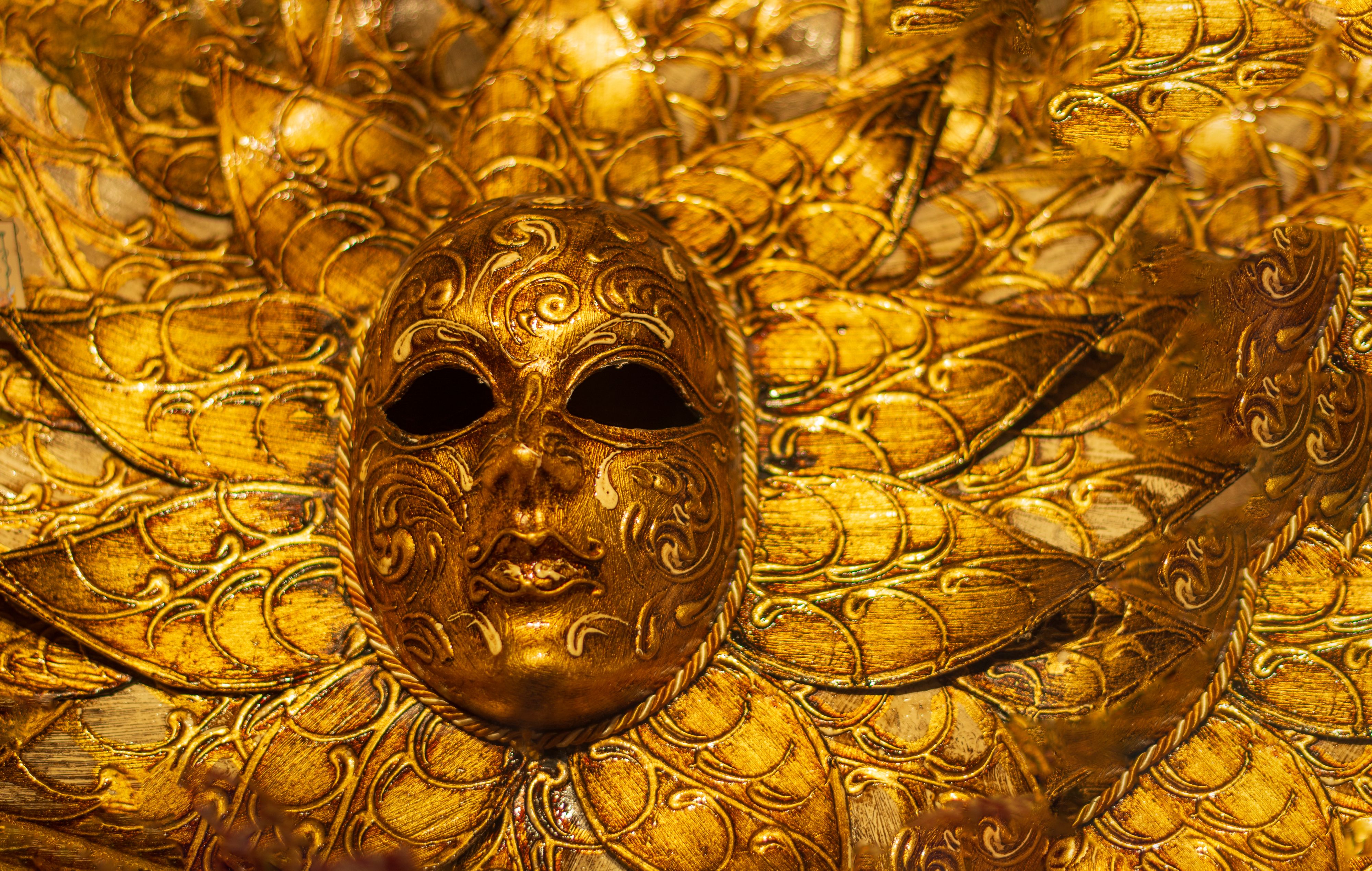 Gold Mardi Gras mask