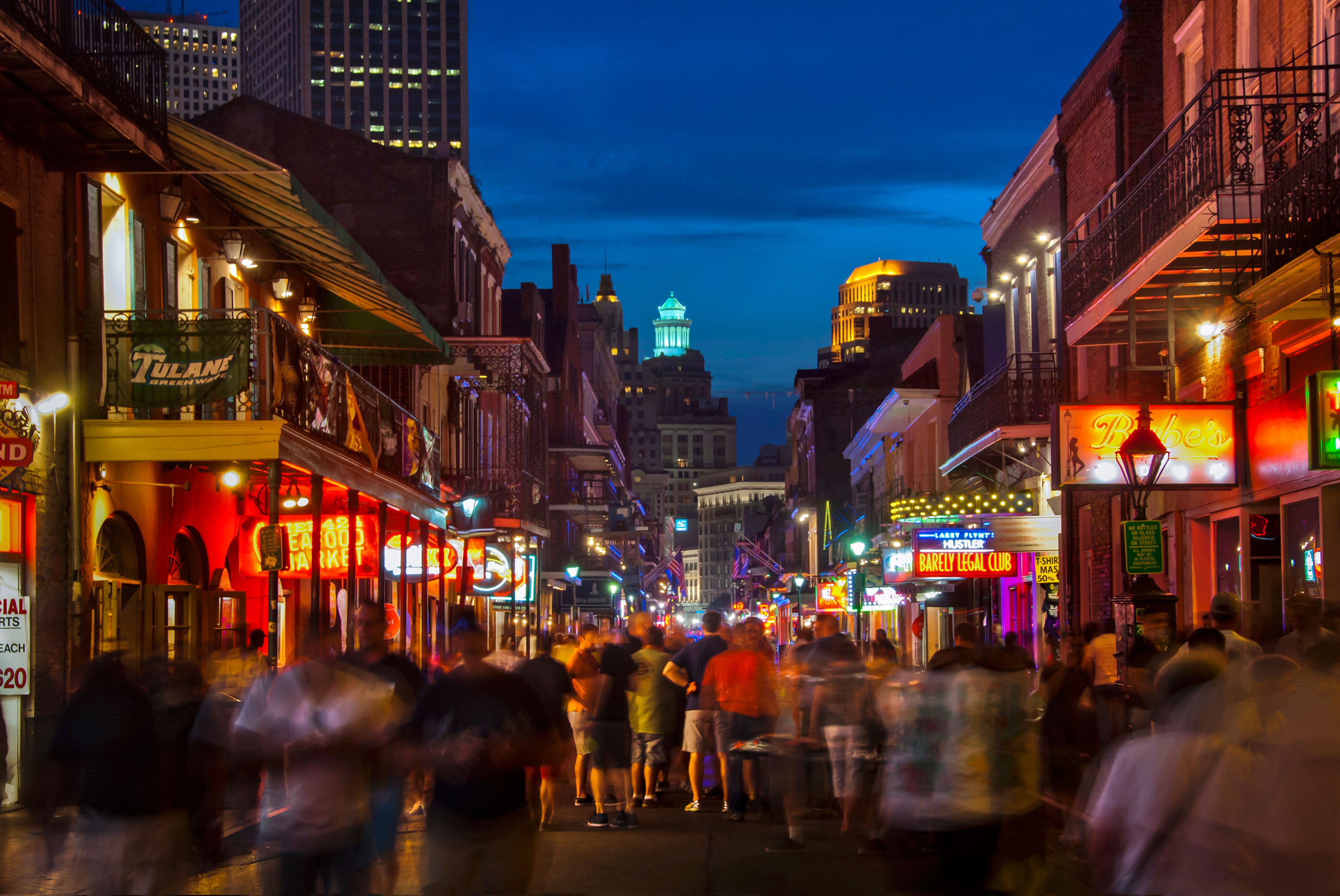 InterContinental New Orleans Bourbon Street at night