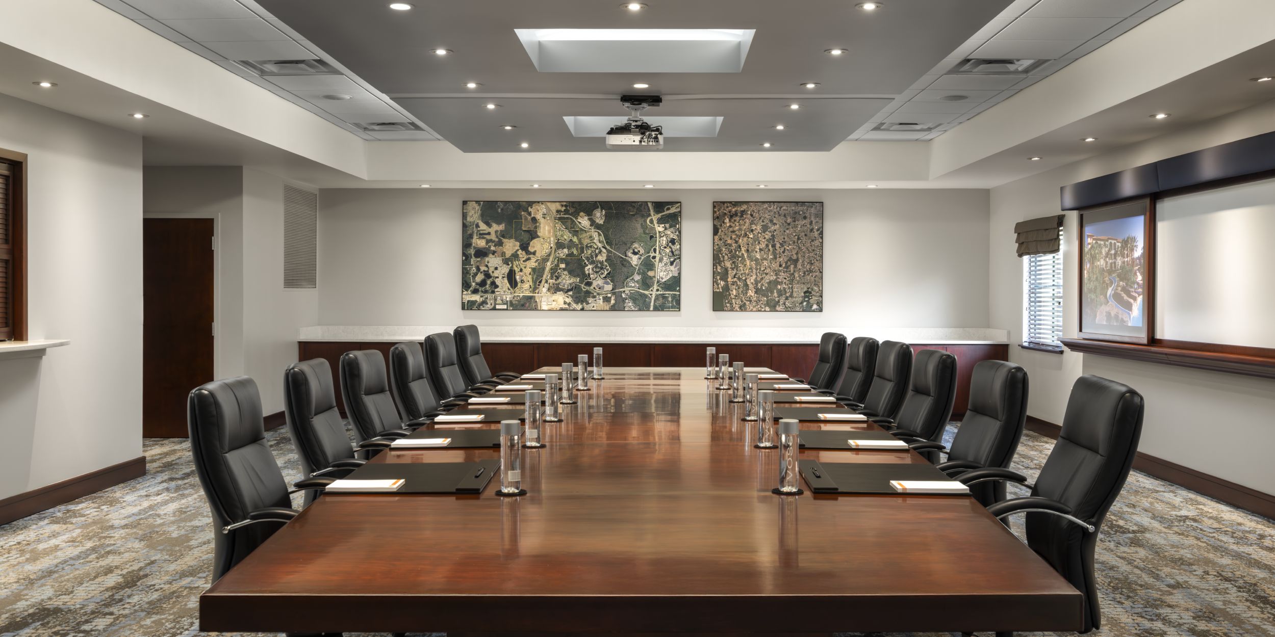 Meeting room with table and chairs
