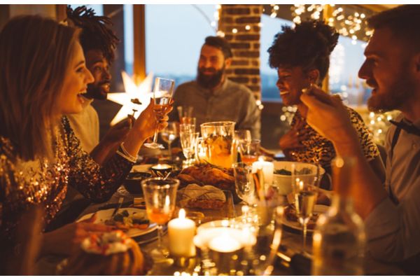 table set for holiday meal