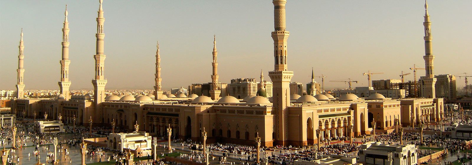 Outside corner view of Madinah Al Mounawarah in the day