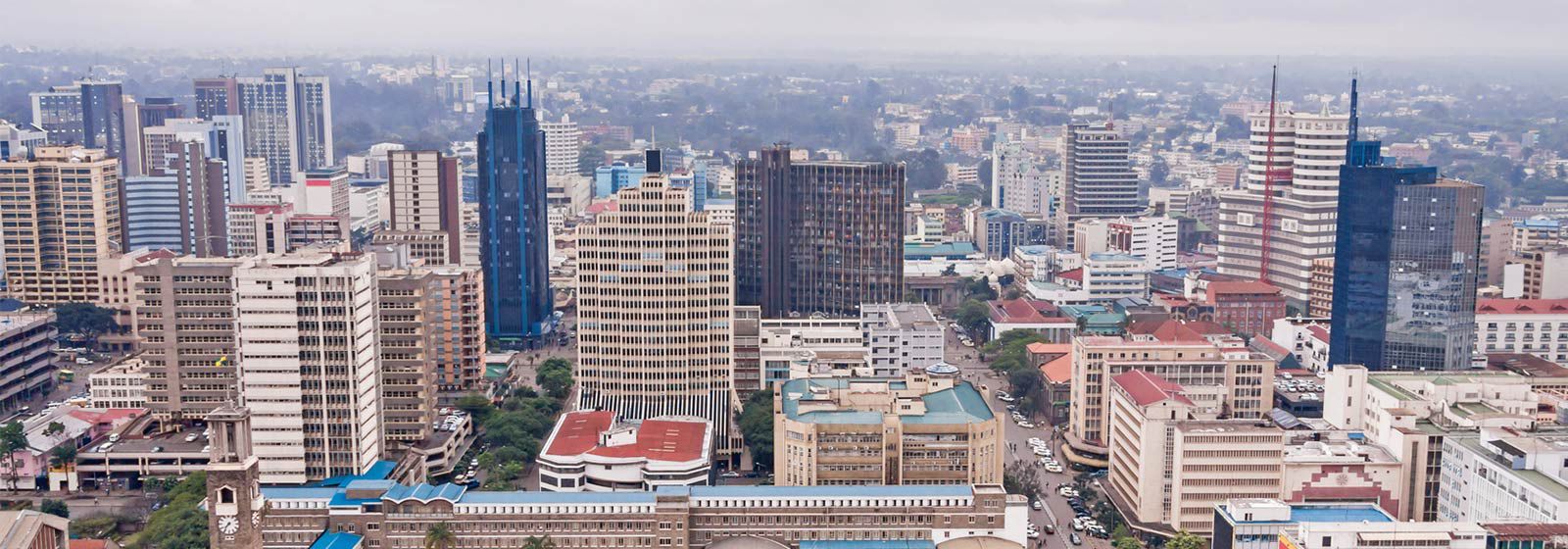 Vue aérienne de Nairobi