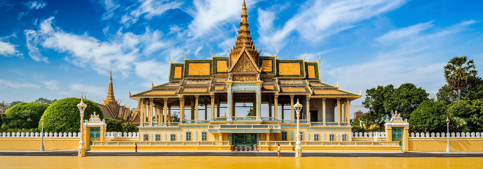 View of Phnom Penh Royal Palace against blue skies