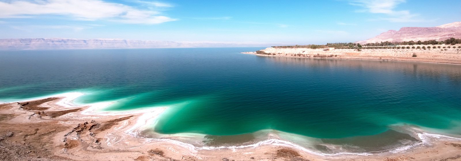 View of the Dead Sea coastline