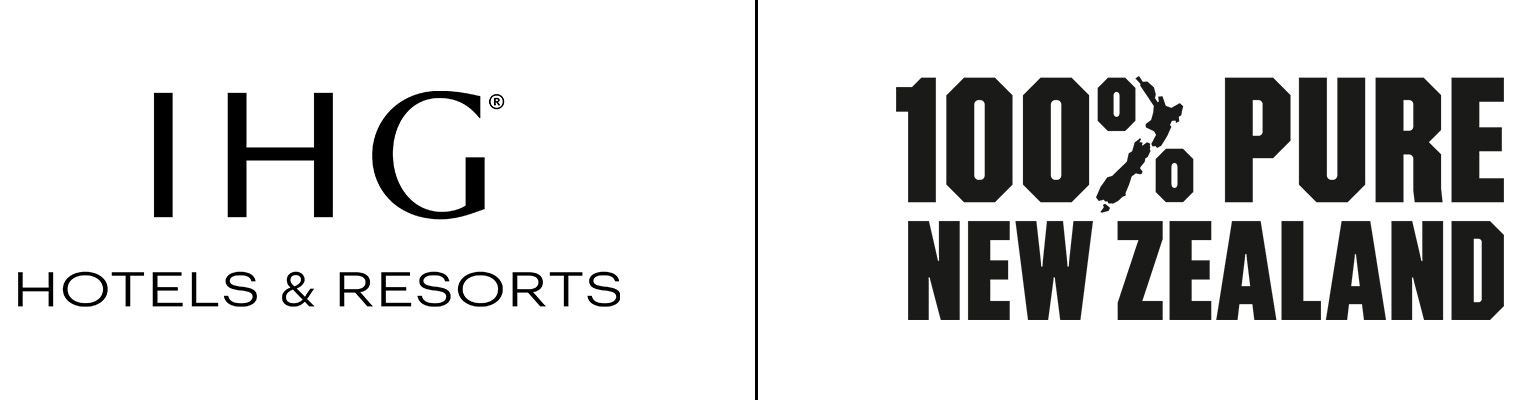 Logos of IHG Hotels & Resorts and Tourism New Zealand 
