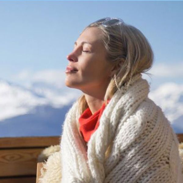 woman in blanket 