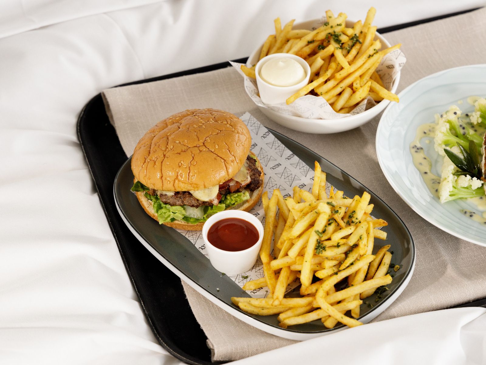 Enjoy comfort food favorites delivered straight to your room.