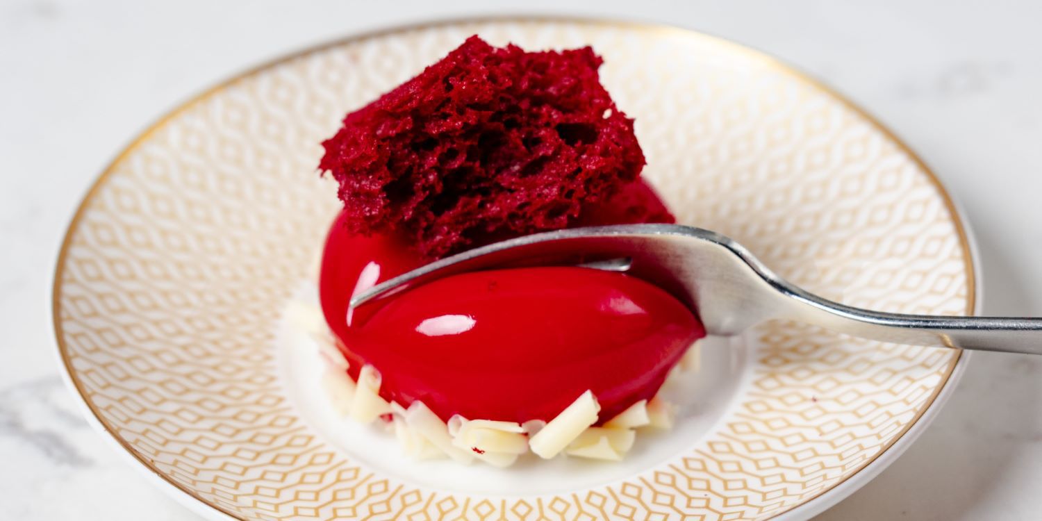 Red afternoon tea cake