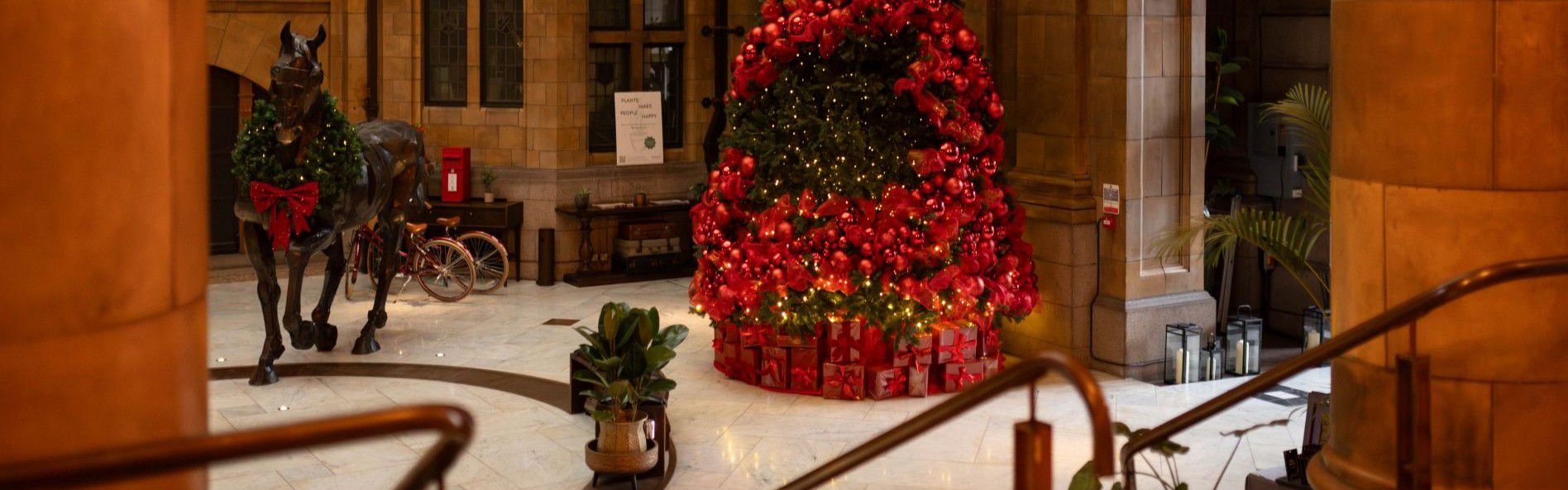 Christmas in Manchester - hotel lobby decorations