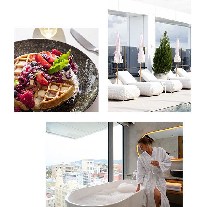 Collage of images of IHG Hotels and Resorts properties from beautiful lobby spaces to luxurious guest rooms