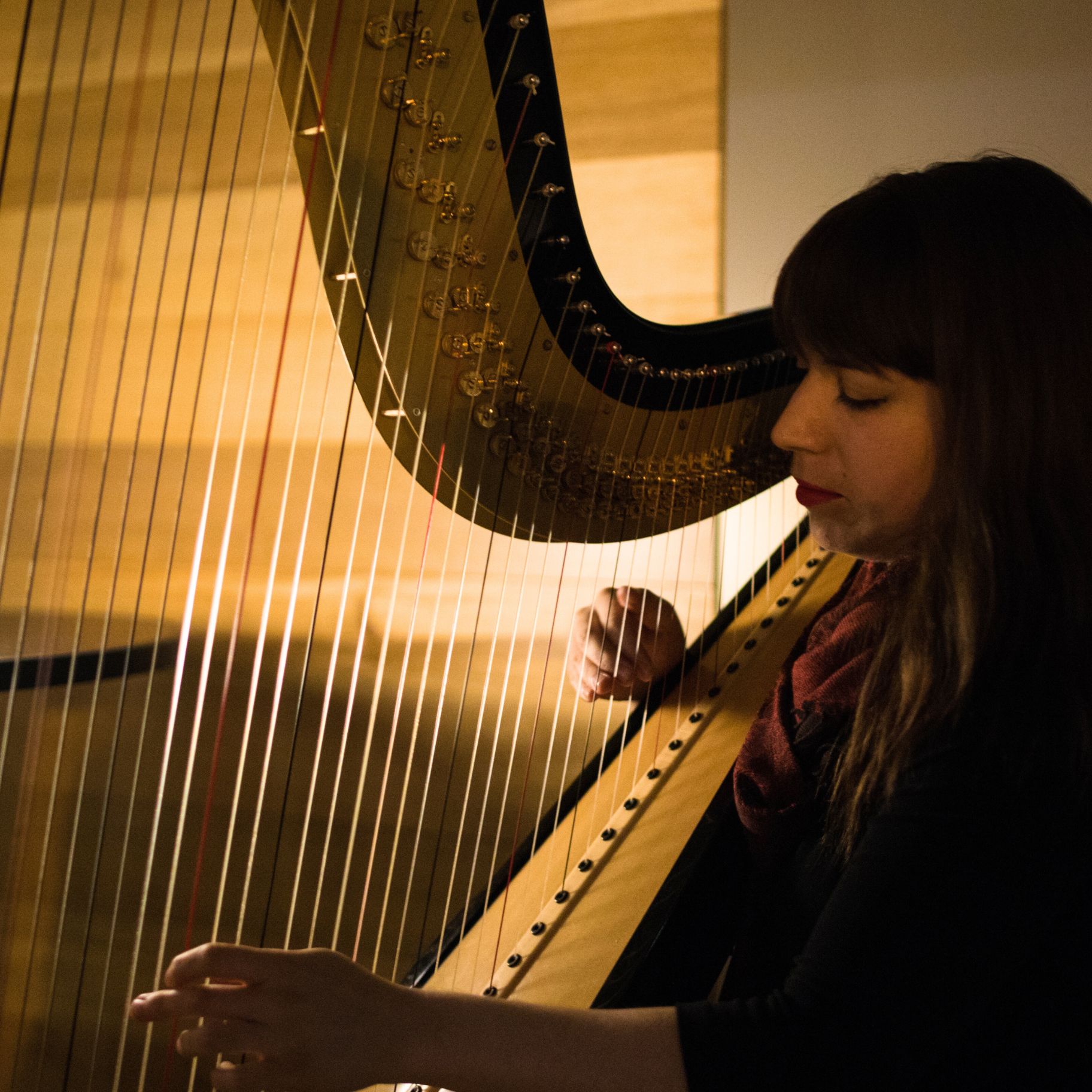 lady playing harp