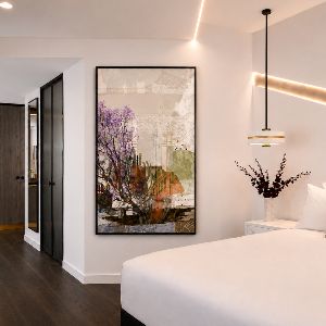 Thoughtfully designed rooms blending modern comfort with curated artwork.