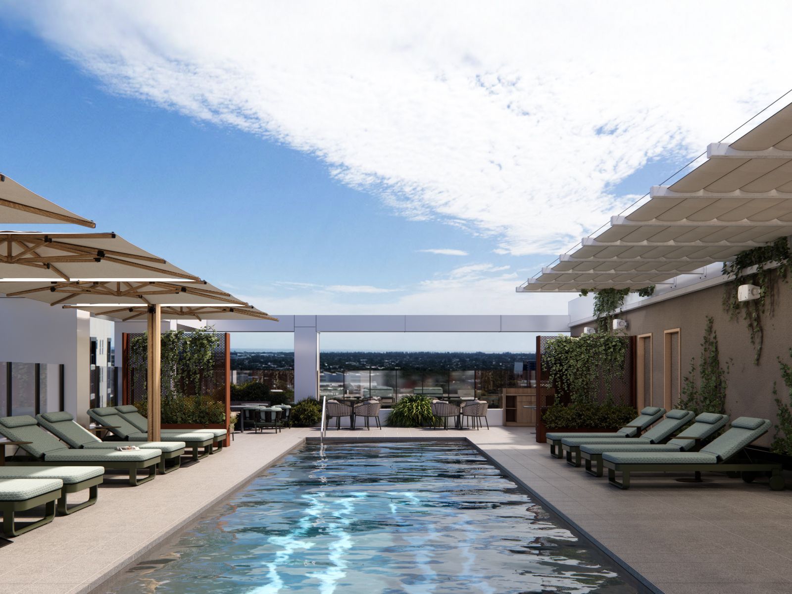 Relax and unwind with panoramic views from our rooftop oasis.