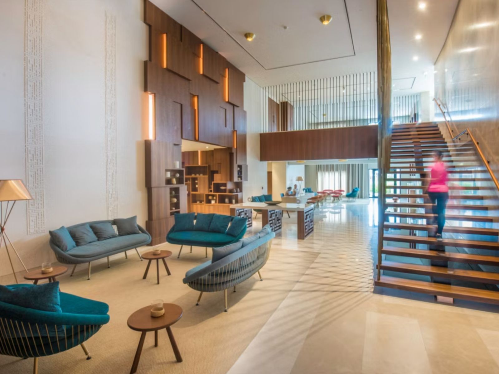 Modern lounge with stylish seating area