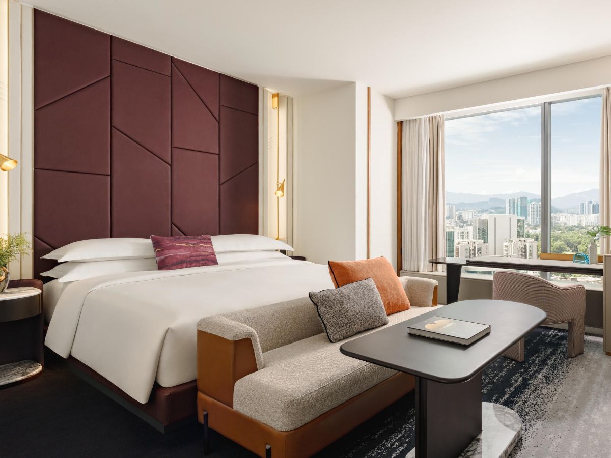 Luxury bedroom with city views