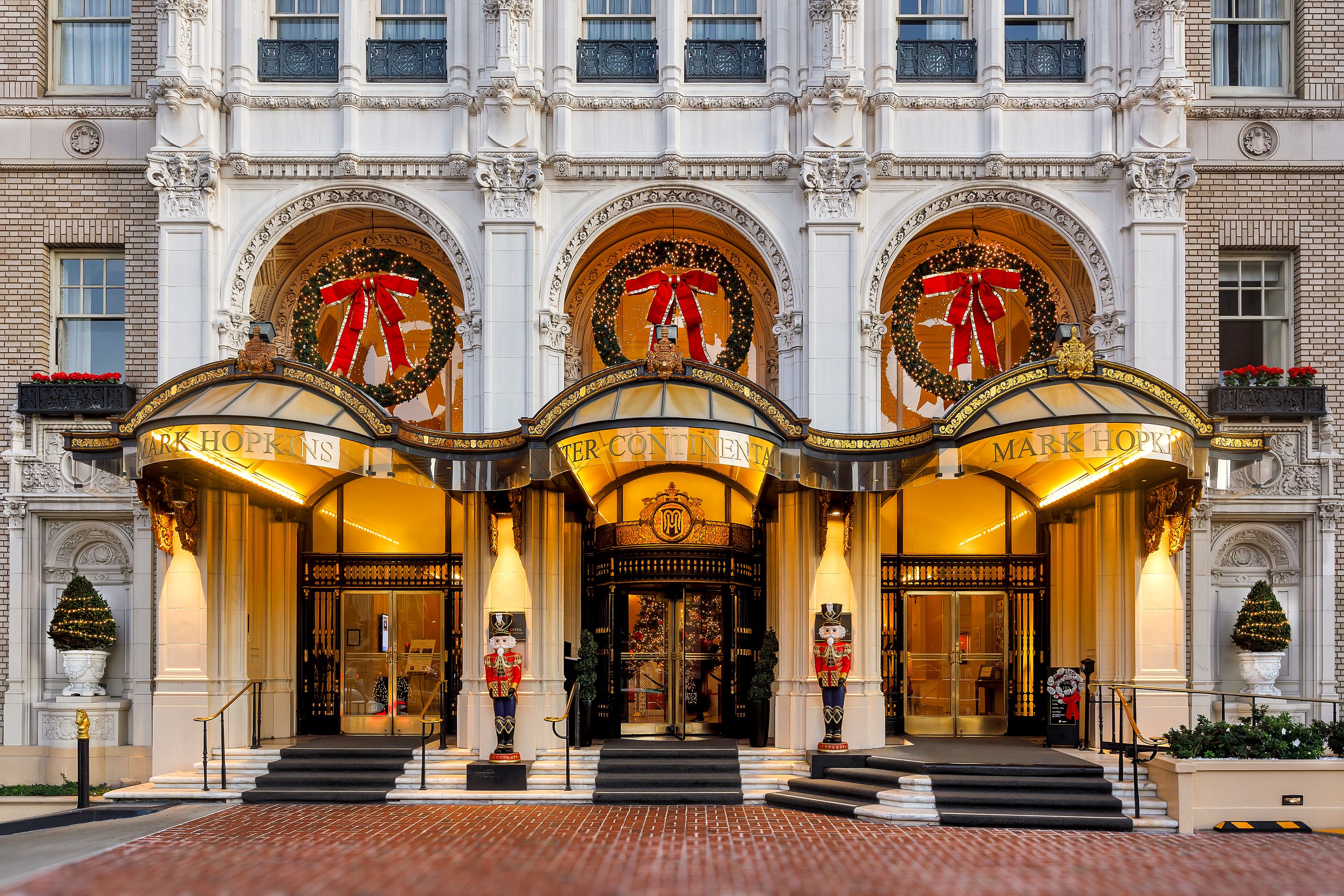 InterContinental Mark Hopkins Exterior with christmas lights