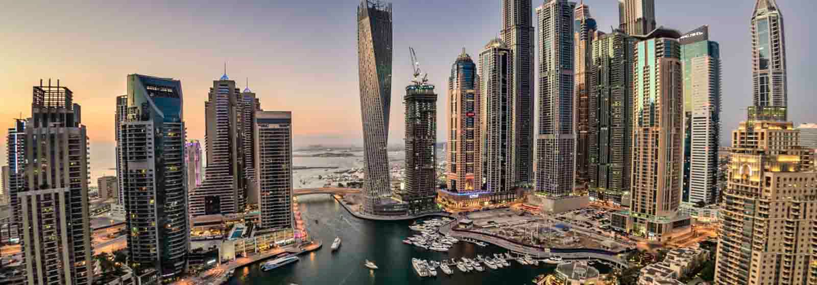 Dubai Marina in the evening