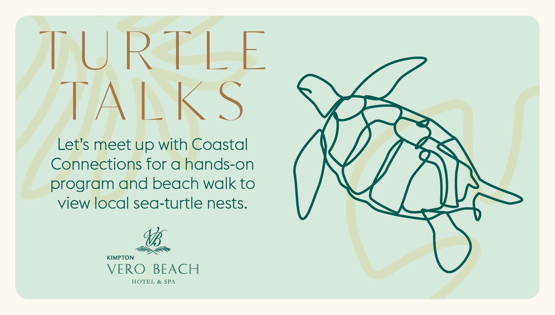 Turtle talks, Let's meet up with costal connections for a hands- on program and beach walk to view local sea-turtle nests.
