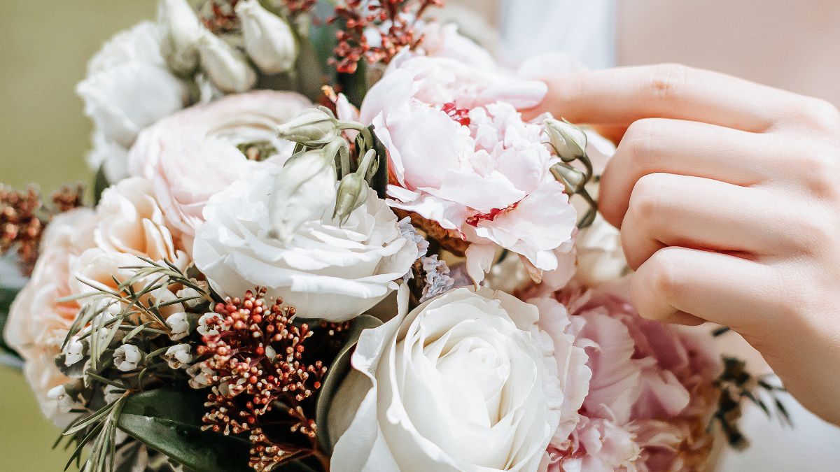 Delicate floral bouquet with soft pastel blooms.