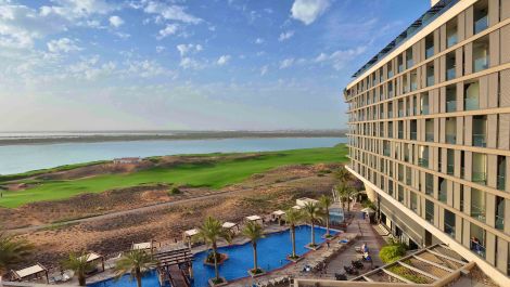Pool view at Yas Plaza Mangroves