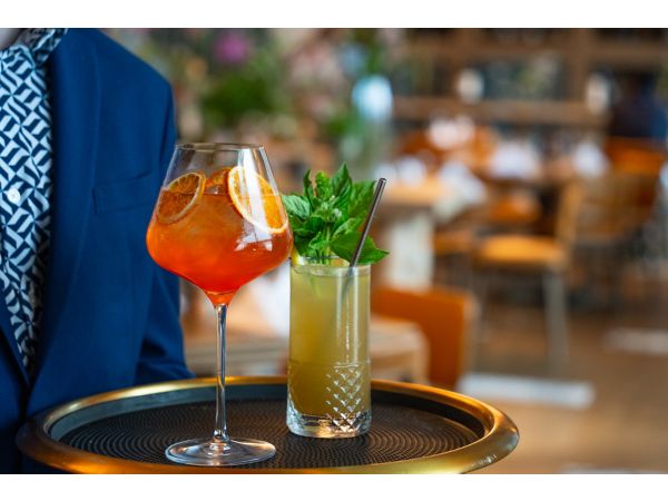 Cocktails on a tray