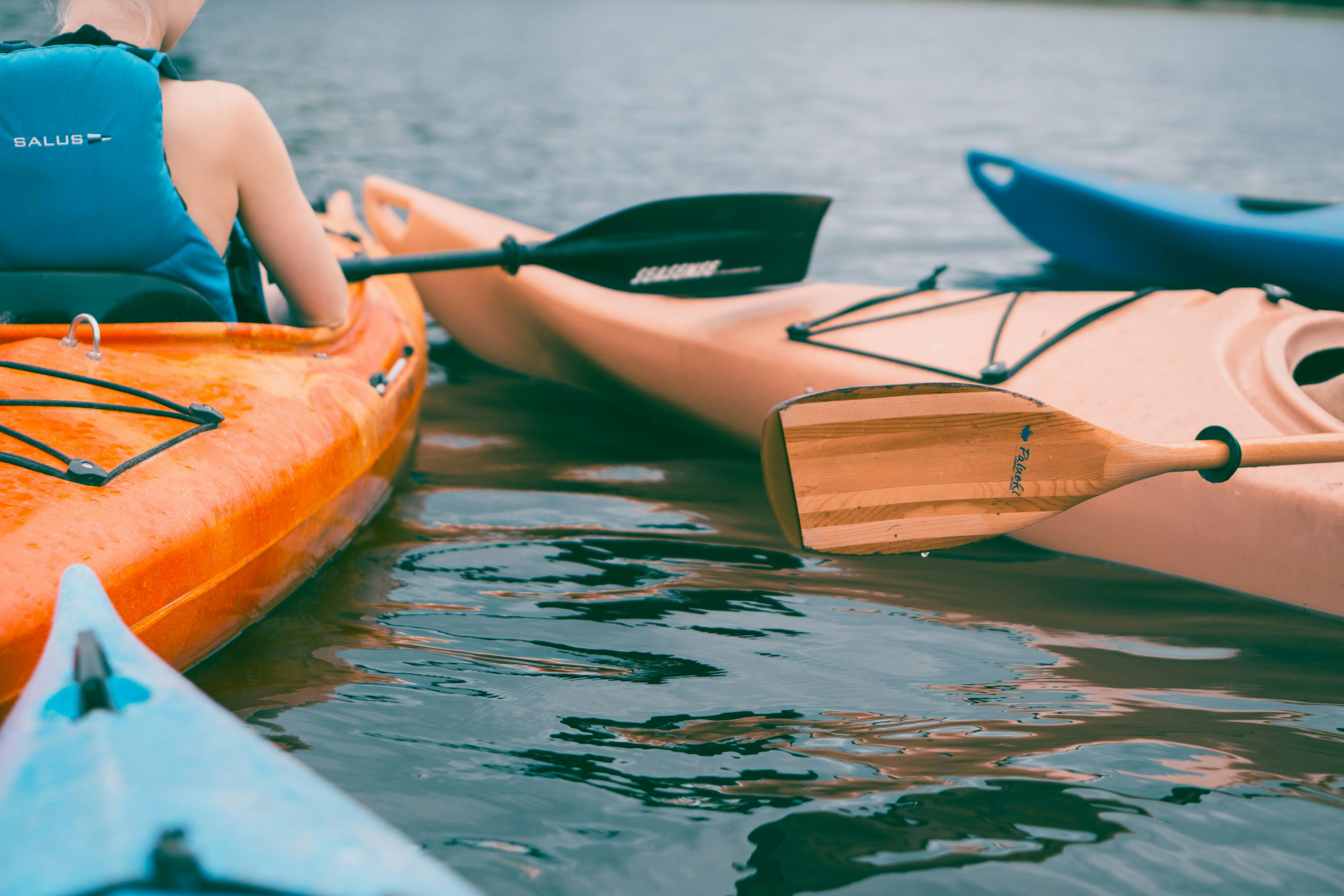 People on kayaks in Monterey Bay