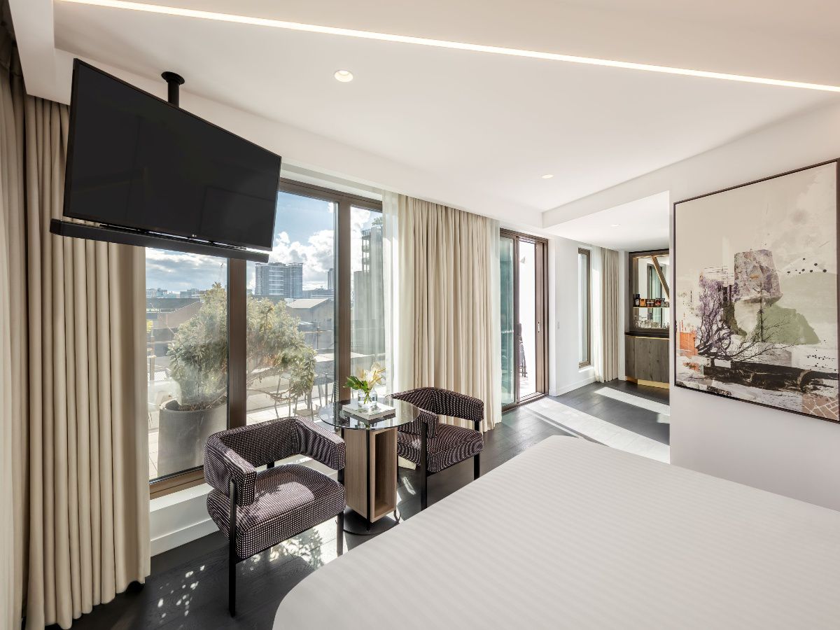 A contemporary retreat blending comfort, style, and artistic flair.